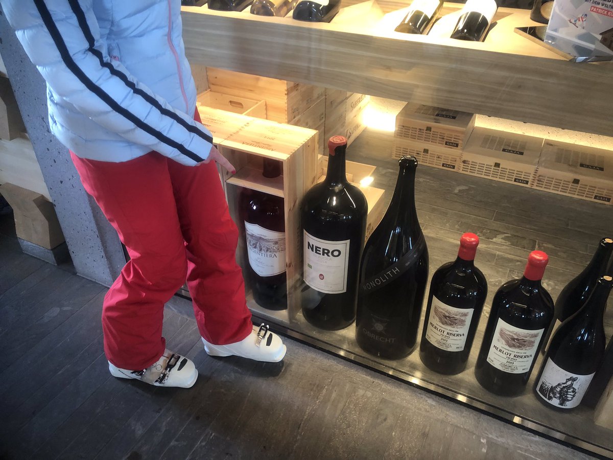 Swiss wine thats bigger than my ski boots 🇨🇭🍷pricier too at $1200 francs 😳@ArosaLenzerheid #Motte 🧀🥂#loveswitzerland #priceless @MySwitzerland_e