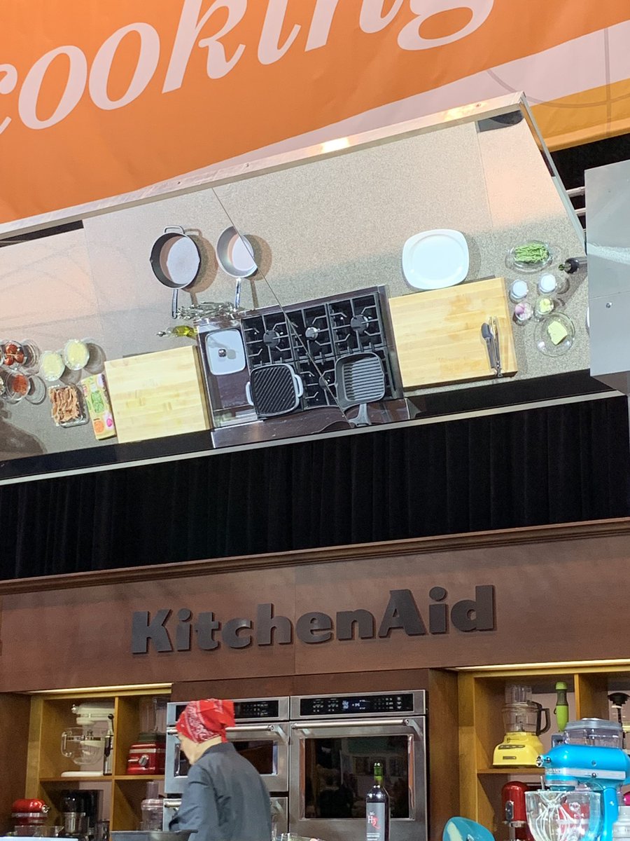 Prepping for the next chef at <a href="/KitchenAidUSA/">KitchenAid</a>’s cooking theater....<a href="/Emeril/">Emeril Lagasse</a> !! #bam #ihhs2019 @HousewaresShow <a href="/IHAinspiredhome/">The Inspired Home</a>