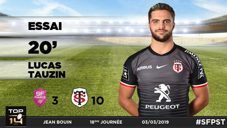 StadeToulousain's tweet photo. 3 - 10 20ème minute :  Essai toulousain de @tauzin_lucas #SFPST https://t.co/HDGsWBhTiD