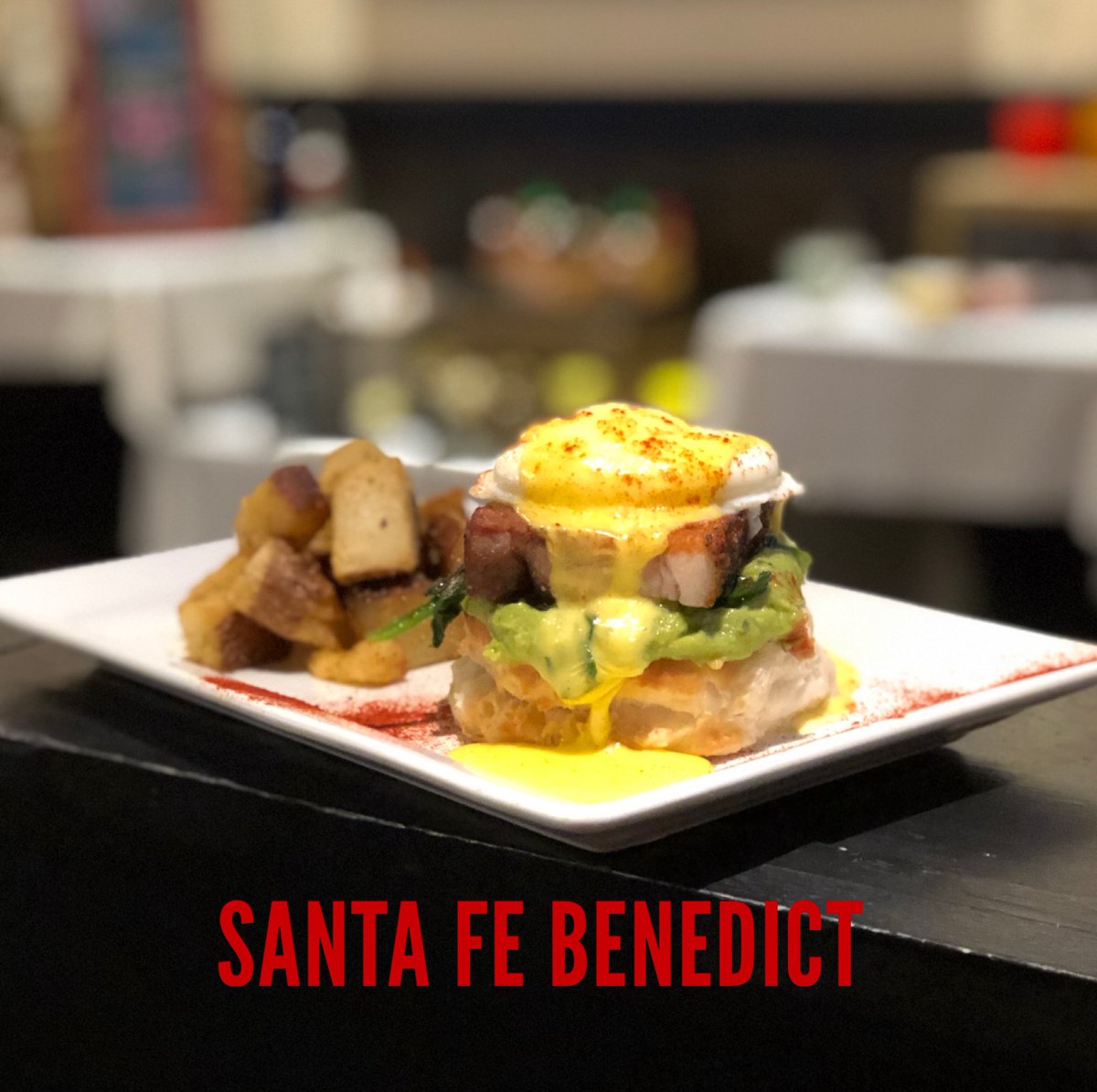 StarkvilleGrill's tweet photo. Texas and Mississippi influence this amazing #Brunch Special today!!! Buttermilk Biscuit topped with Guacamole, Braised Spinach, Roasted Porkbelly, Poached Egg, Hollandaise and smoked Paprika with a side of Home Fries!!! #Yes #Yum #Chefferson #ItsOnAtThGrill https://t.co/3Lii4YnqG1