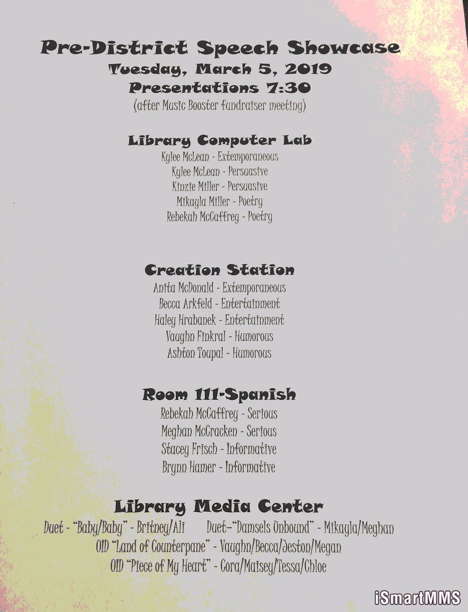 bc_speechdrama's tweet photo. Join the BC Speech Team this Tuesday for awesome performances starting after Music Booster's Meeting. RT to spread the word! @BCBraves https://t.co/TbyxMwklYc