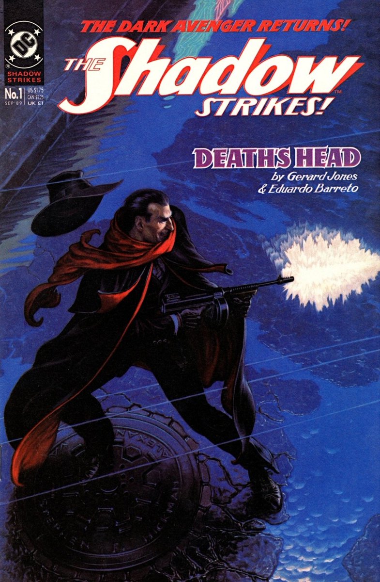 HFoh's tweet photo. The Dark Avenger returns!  The cover to The Shadow Strikes! # 1 by Stephen F. Hickman. 
#thecosmiccomicbookbroadcast #dccomics #theshadowstrikes #stephenfhickman #theshadowknows https://t.co/x3rUkxzaDC
