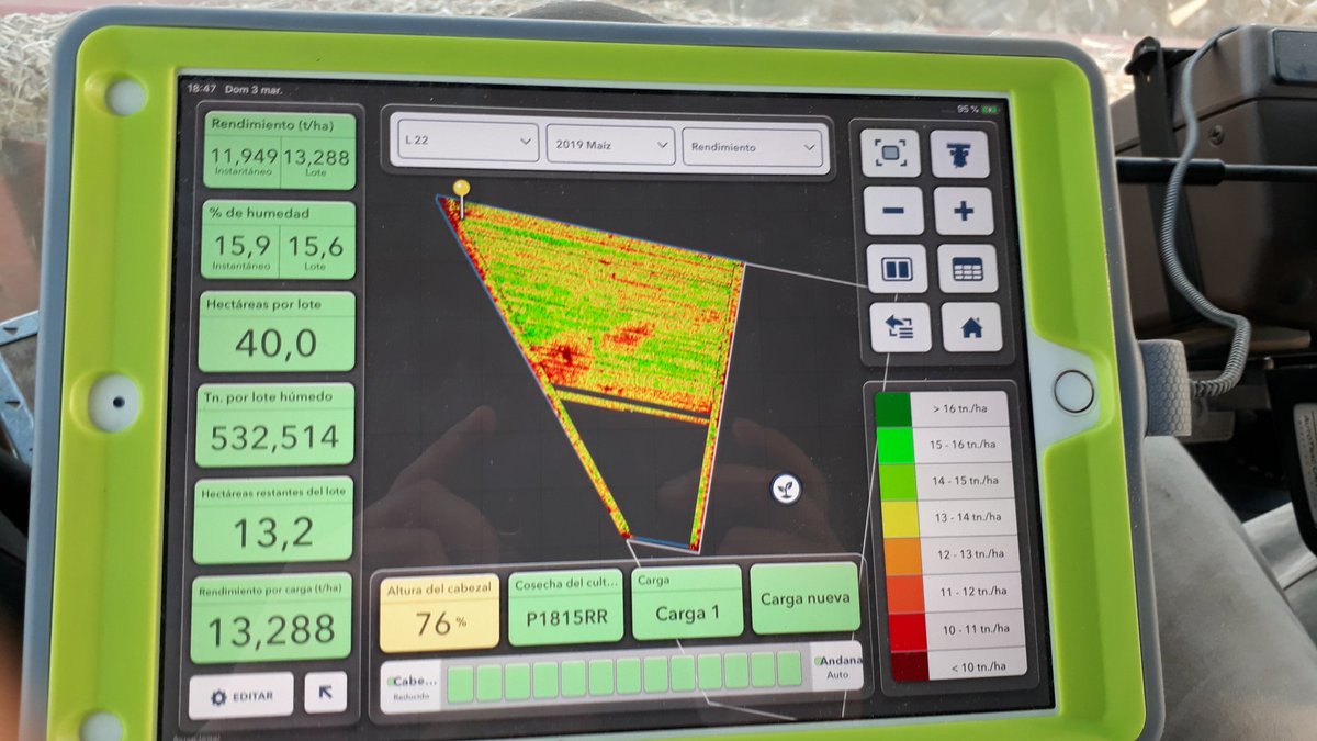 BertossiMarcelo's tweet image. Arrancado la cosecha de maíz con buenos rindes @PioneerSemillas @FieldView