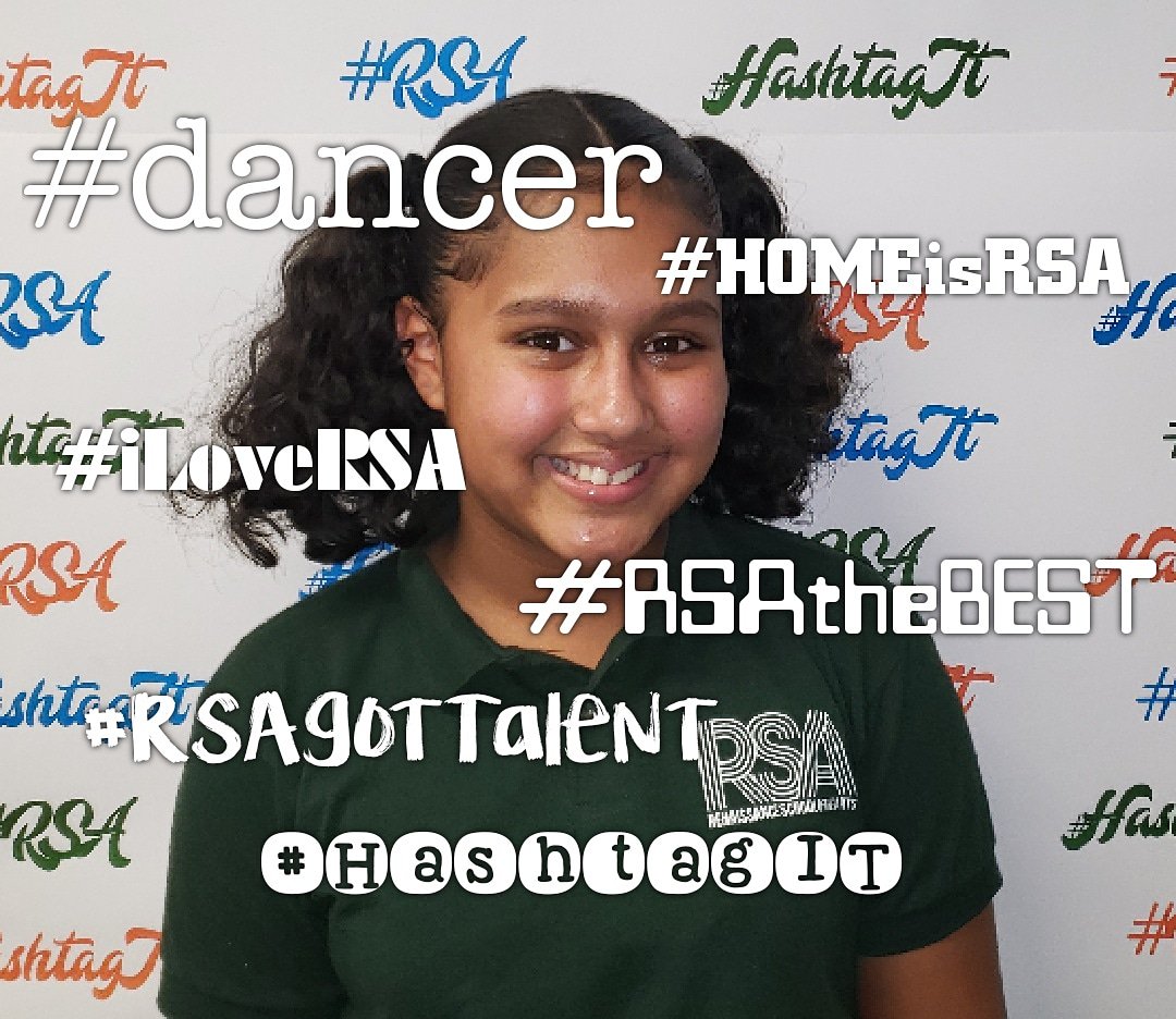Student: Taryn
RSA grade: 7th
RSA duties: S. G. 7th grade rep
5 positive hashtags that describe her feelings about RSA:
#Dancer
#RSAtheBEST
#RSAgotTalent
#iLoveRSA
#HOMEisRSA
πππ§‘
We love you too!
#HashtagIT
#Champions4Children
#TheBESTPerformingArtsSchoolinD4 https://t.co/1DvYiNBEMF