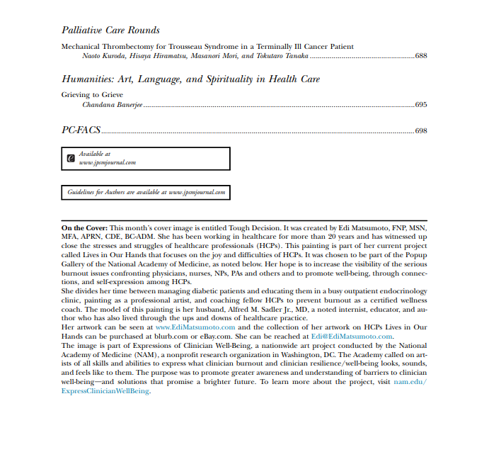 JPSMjournal's tweet photo. The March Issue of the @JPSMjournal is out! https://t.co/Y2BRax0uVh
Topics covered: Predatory publishing in #PalliativeCare, #LVAD, Palliative Sedation, #EoL in Nursing Homes, Symptoms in Renal Disease #NephPal, Spirituality, Adv Care Planning, Methadone & more!
#hpm #hpm19 https://t.co/FvDTuexh2D