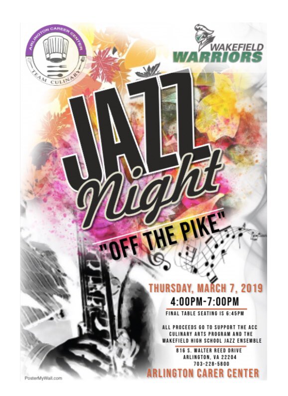 Wakefield Bands (@wakebands) on Twitter photo Stop by the <a href="/APSCareerCenter/">Arlington Career Center</a> on Thursday, March 7th, 4pm-7pm for Dinner & Jazz "Off the Pike." This event is brought to you by <a href="/ACC_Culinary/">ACC Culinary Arts - Student Managed Account</a> and will feature the <a href="/WakeBands/">Wakefield Bands</a> Jazz Ensemble! Stop by the <a href="/APSCareerCenter/">Arlington Career Center</a> on Thursday, March 7th, 4pm-7pm for Dinner & Jazz "Off the Pike." This event is brought to you by <a href="/ACC_Culinary/">ACC Culinary Arts - Student Managed Account</a> and will feature the <a href="/WakeBands/">Wakefield Bands</a> Jazz Ensemble!