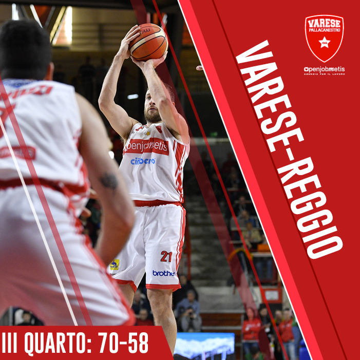 PallVarese's tweet image. Fine III quarto e @PallVarese in vantaggio 7⃣0⃣ a 5⃣8⃣ in #VarReg! Tutti insieme #GOVARESE