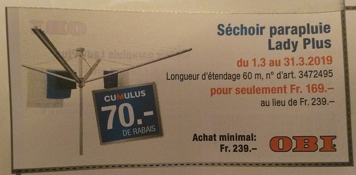 PKoppenburgCH's tweet photo. "Séchoir Lady Plus". On en est encore là chez #Stewi, #Obi et @migros? @PepiteSexiste #daskaufichnicht https://t.co/cDxQbQZr0s
