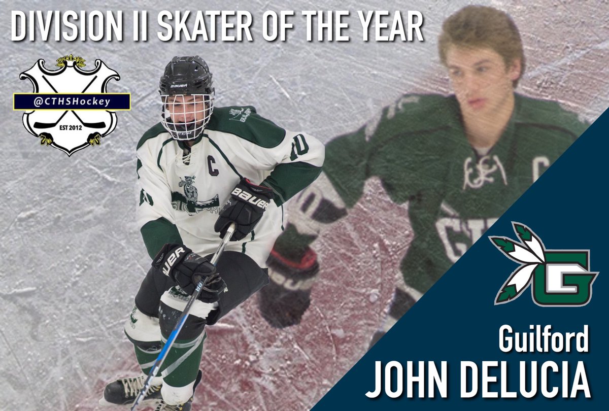 CTHSHockey's tweet image. 2018-19 @IPHHockey/@CTHSHockey Division II Skater of the Year:
John Delucia (Guilford)
#cthk