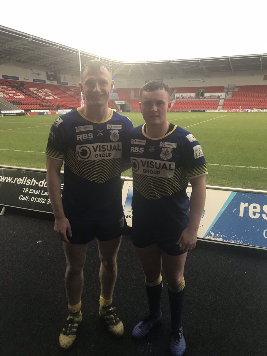 Awesome to see two <a href="/Mayfieldrl/">Rochdale Mayfield ARLFC</a>  <a href="/MattyChrimes/">Matty Chrimes</a> <a href="/callumogden9/">Callum Ogden</a> products in action today for <a href="/Doncaster_RLFC/">Doncaster RLFC</a>. Another two points for the Dons in a 20-10 win against <a href="/WorkingtonTown/">Workington Town</a> 😁😁