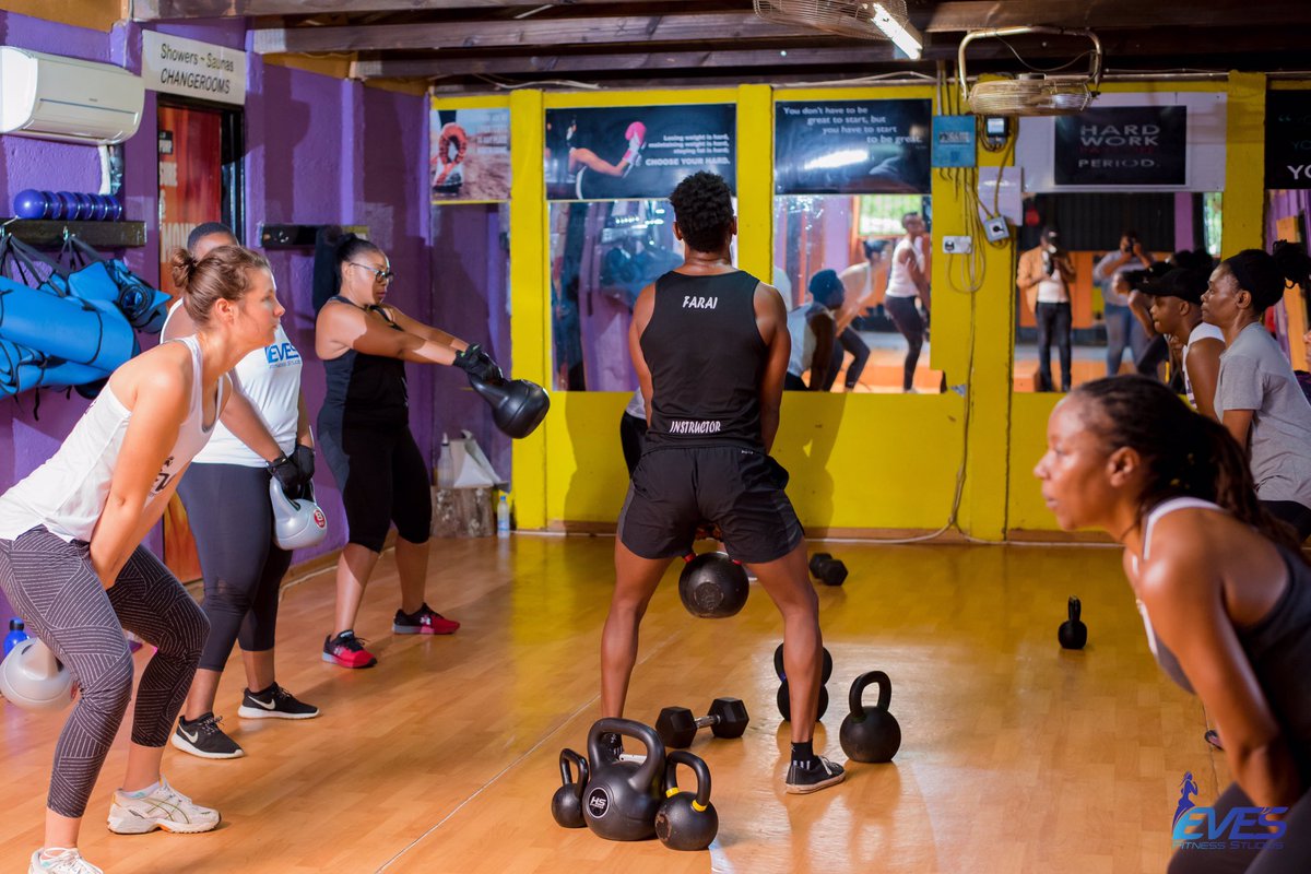 EvesStudiosZw's tweet photo. Whining is for the WEAK, WOMAN UP.💪🏾
Join our 8am Women only classes. Monday Kettlebell Strength Training class with Farai Mudzingwa.
#bodybyeves
#beinspired
#staymotivated
#Eves10thAnniversaryyear https://t.co/oQzJ5OJE7J
