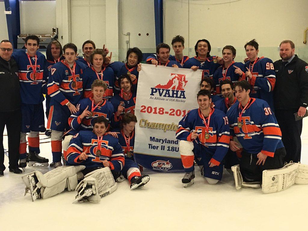 DMVHockey's tweet photo. Your Maryland 18U Tier 2 state champs. Tri-City Eagles. Congrats to the boys, coaches and Hockey Director Russ Smith! https://t.co/62JWJnSRgZ