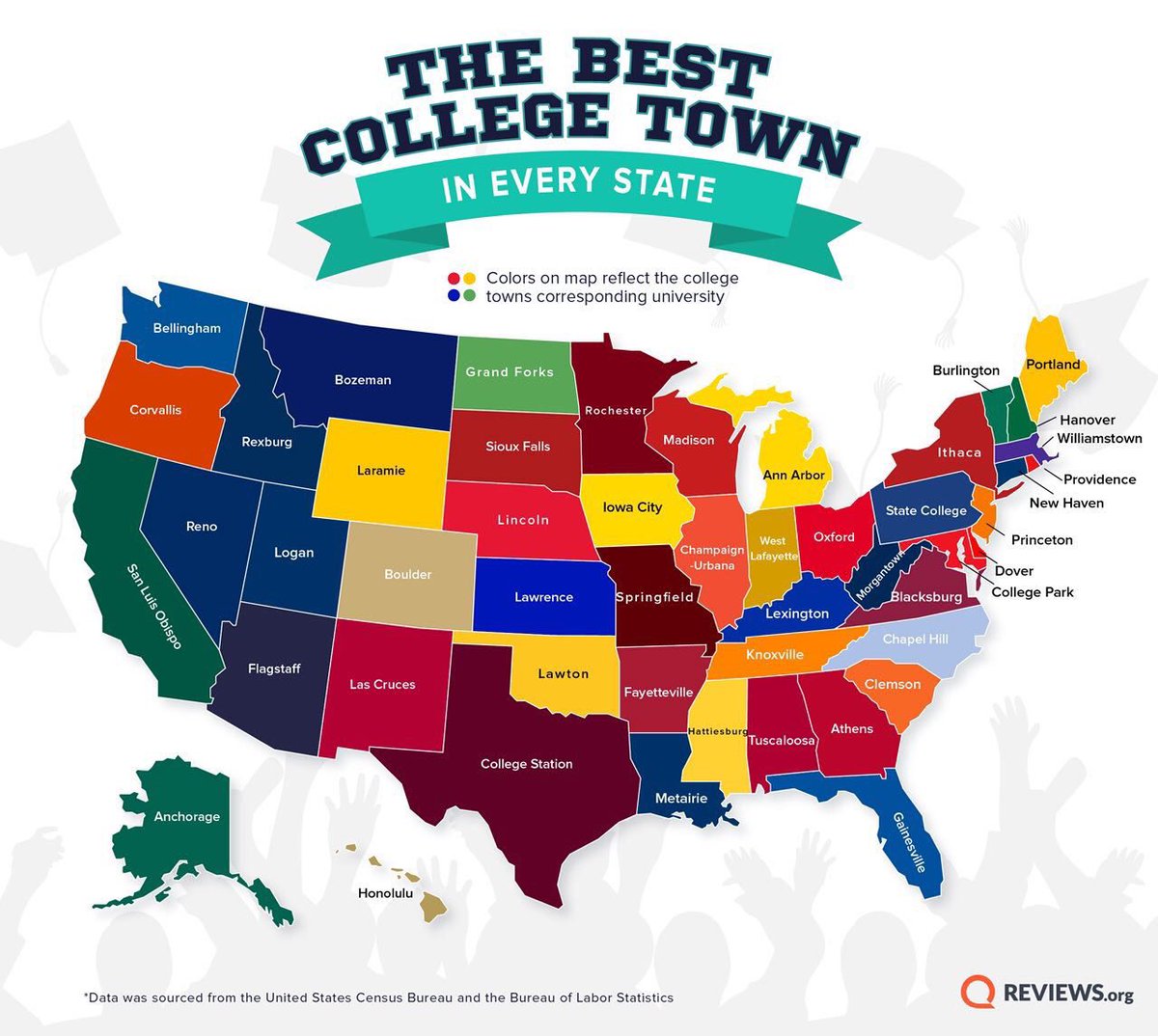 LOOK: Map showing the best college town in every state is ...