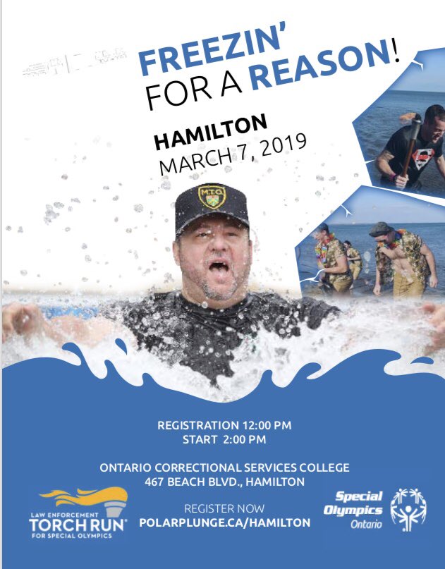 Be BOLD, Get COLD! Register for Hamilton Polar Plunge or a Plunge near you polarplunge.ca/plunges/hamilt…  #FreezinForAReason <a href="/torchrunontario/">Torch Run Ontario</a> <a href="/SOOntario/">Special Olympics Ontario</a> #PolarPlunge #HamOnt #hamont