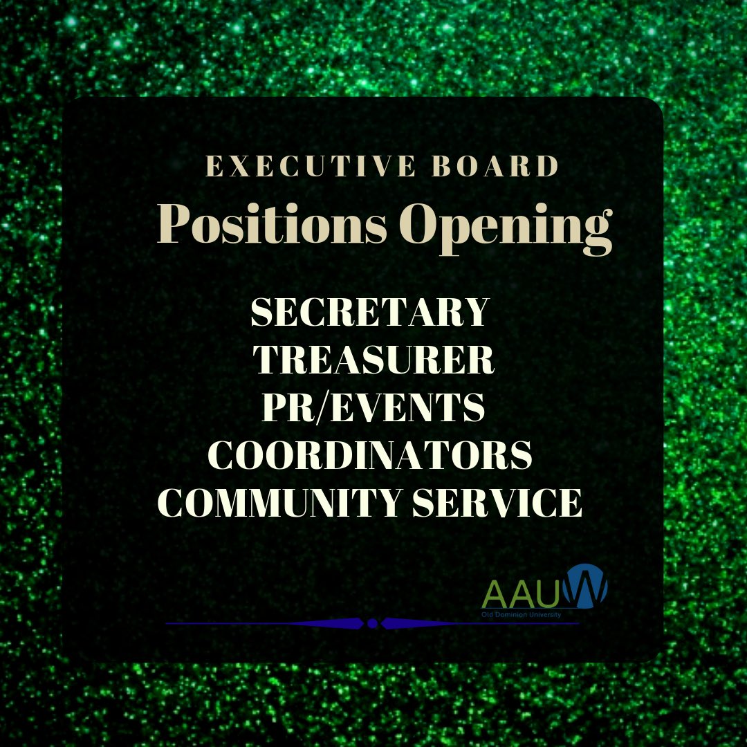 AAUW_ODU's tweet photo. New Eboard Openings 2019-2020 ✨ https://t.co/Z98G0yCSfq