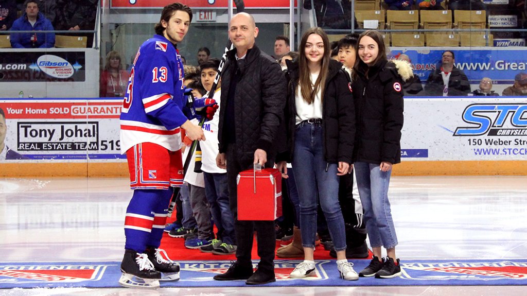 OHLRangers's tweet photo. Congratulations to @rileydamiani, on being selected as the @ChannersKW Outstanding Player! 

The award acknowledges a player who encompasses strong play on the ice, gives back to the community and aims to better himself with education. 

#RTown #KITvsGUE @DallasStars https://t.co/RLVTcSSuWG