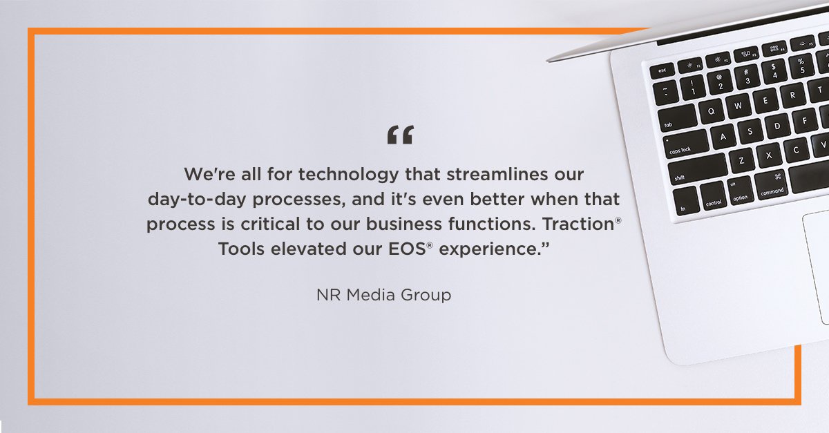 NRMediaGroup's tweet photo. RT @TractionTools: Looking for technology to elevate your EOS® experience? More and more companies like @NRMediaGroup are turning to Traction® Tools! #smallbiz #COO #businesssuccess https://t.co/3clYdflWgX
