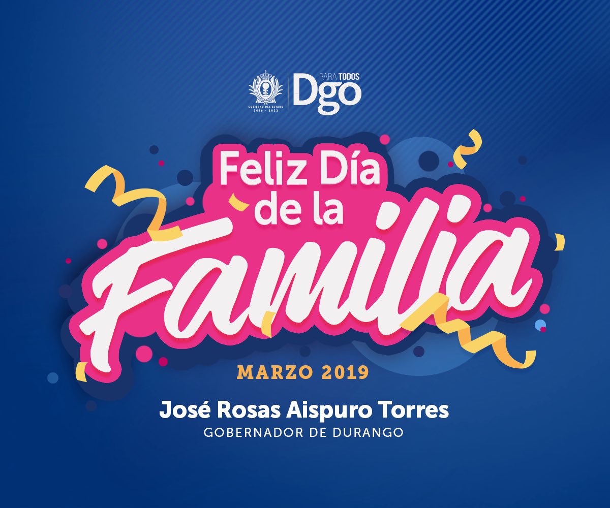 AispuroDurango's tweet photo. Reafirmo mi compromiso con la sociedad duranguense, seguiremos generando acciones que impulsen el desarrollo integral de las familias así como la protección de sus derechos. Feliz #DíaDeLaFamilia. https://t.co/dhS2DQ9CPS