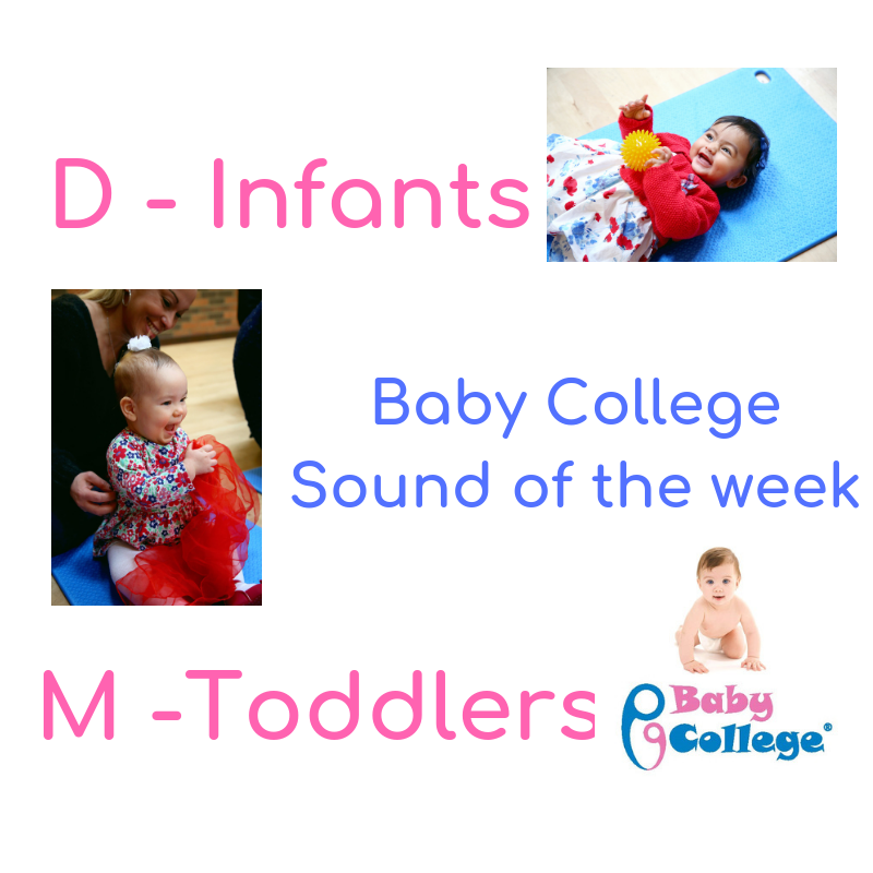 BabyCollegeSB's tweet photo. Time for our #soundoftheweek!  We focus on a different sound each week to help your baby's language development. 
This week it is D for infants and M for toddlers.  See you in class x

#phonemefun #languagedevelopment https://t.co/EgEoM5nL0A