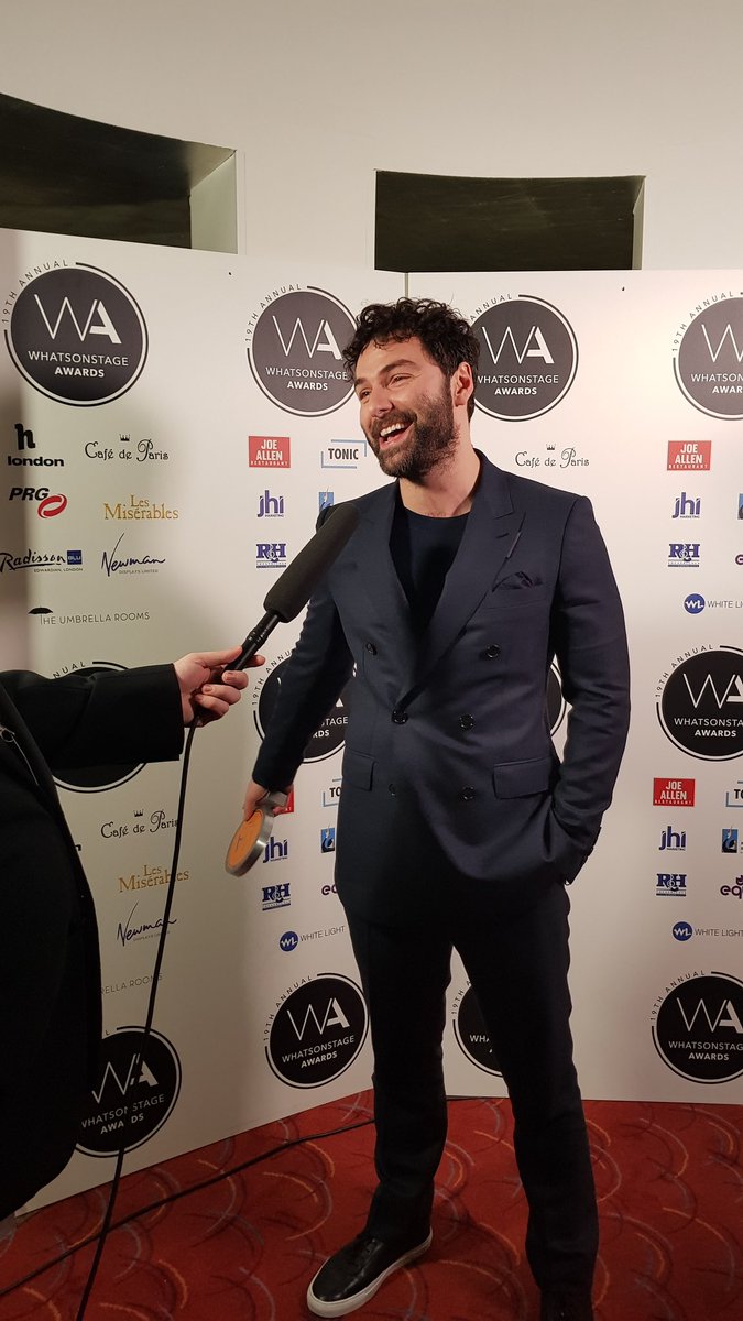 WhatsOnStage's tweet photo. Some of the brilliant winners - Aidan Turner, Patti LuPone, Vanessa Redgrave and Adrian Scarborough with their statues at the #WOSAwards https://t.co/VWTzXlxxuk