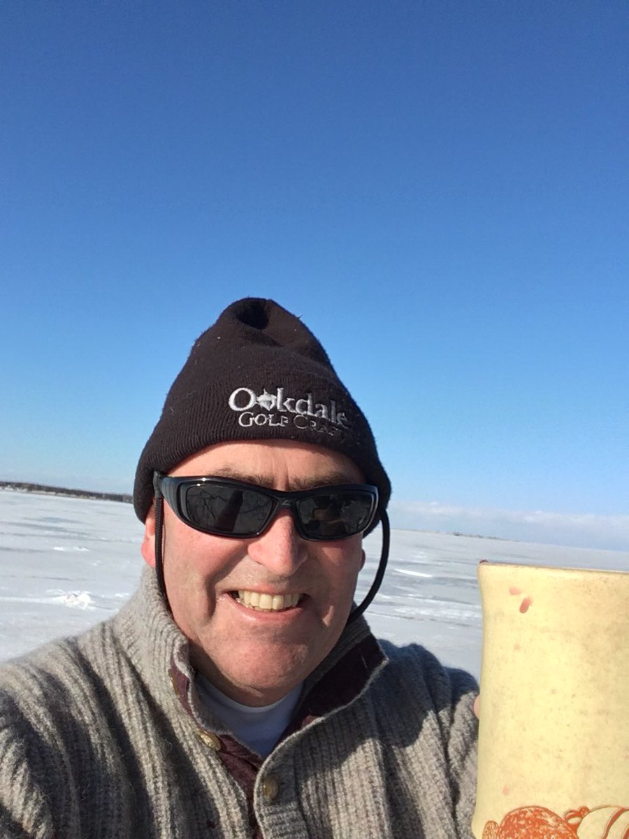 JamesJwking's tweet photo. Right with you Betty Jean. Snowshoeing on Brule Bay. Sadly Michelle’s flying, but with me in spirit. A toast to you and Raymond! #lovinwinter. https://t.co/4QEcE5blcm
