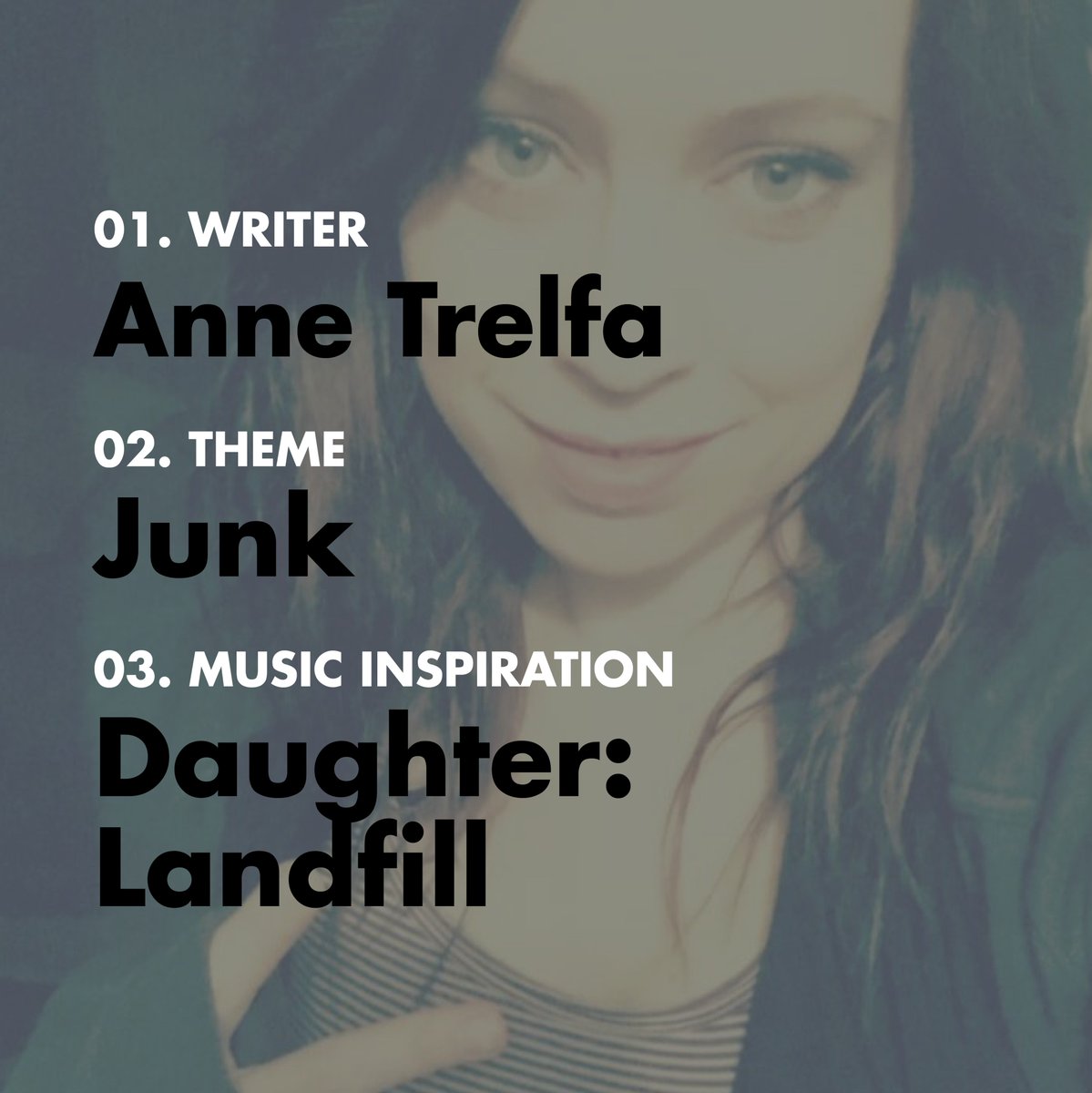 WordsAnd_Music's tweet photo. 01. Writer: Anne Trelfa
02. Theme: Junk
03. Music Inspiration: Daughter: Landfill

https://t.co/ddmjPIOuI5

#daughter #landfill #junk #wamc #creativewriting #writingclub #writerscommunity #writerslife #annetrelfa https://t.co/7OALLyx7Wt