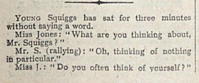 Good grief! Someone please call an ambulance for Mr Squiggs.- Answers magazine (1889)
