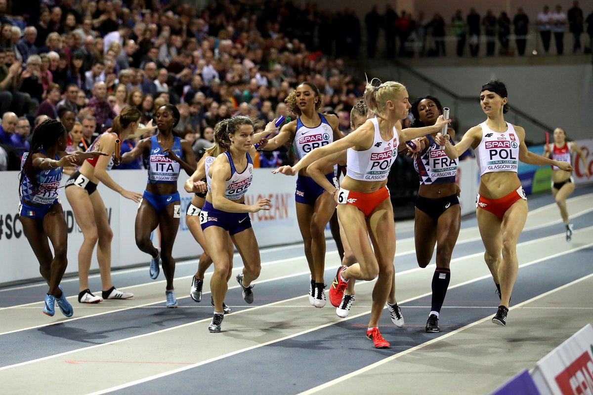 With the Polish team successfully defending their title in the women's 4x400m, Poland top the medal standings at the European Indoor Championships again! 🥇Haratyk (SP) 🥇Lewandowski (1500m) 🥇Wojciechowski (PV) 🥇Swoboda (60m) 🥇Women's 4x400m relay #Glasgow2019