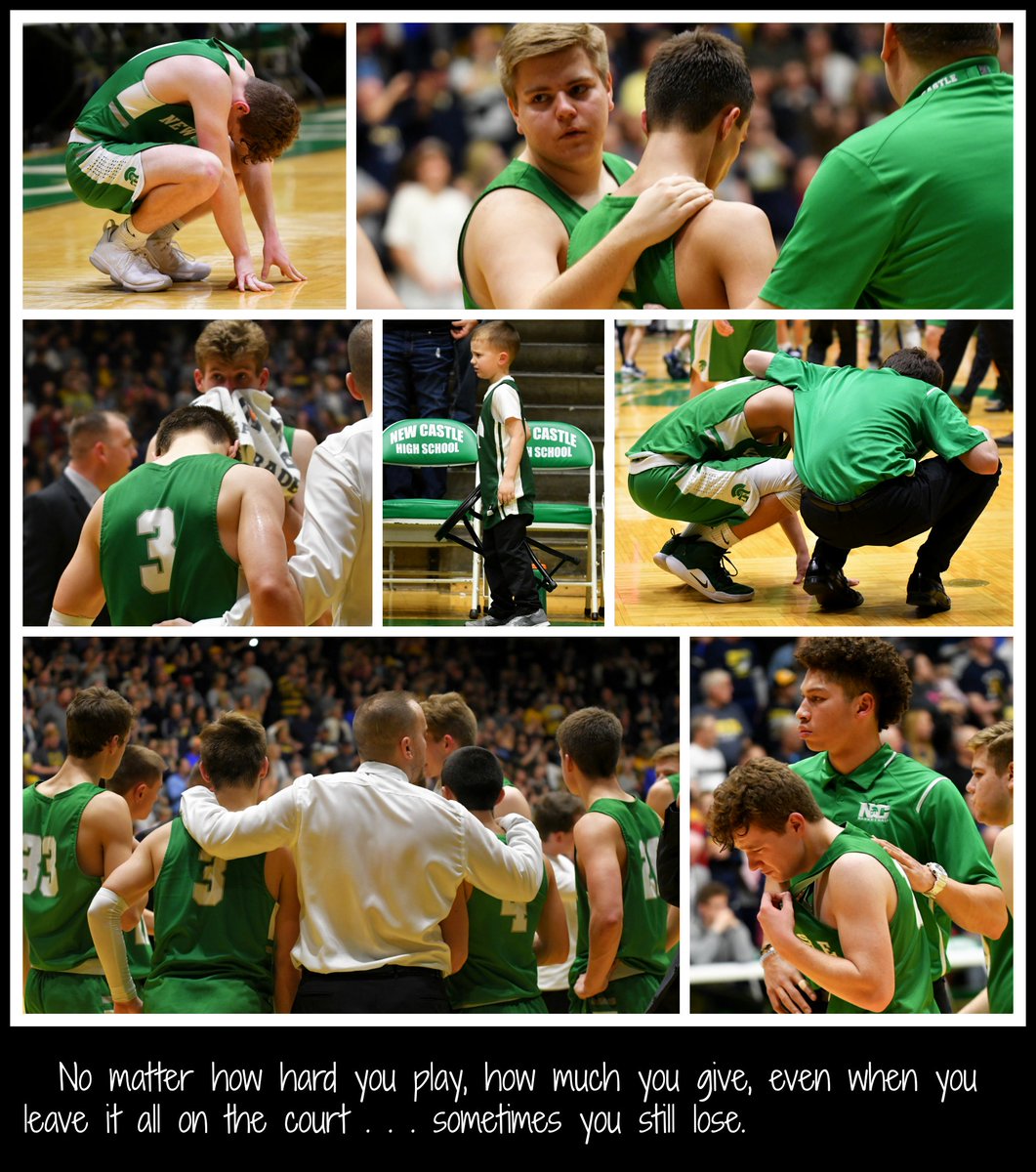 Kimmarie0224's tweet photo. I hate to post this while we're all still emotionally drained but honestly, I want people to see how much these guys love the game of basketball and each other. I wouldn't trade this team for any team in the entire state. @NewCastleBBall #AllHeart https://t.co/UDF2Nk6HWc