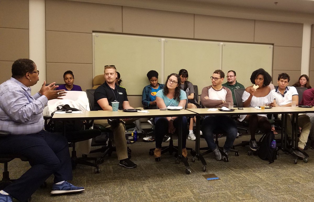 NicholeFessell's tweet photo. My student org is thankful to Dr. @StephaniegAdams for a spirited discussion with faculty &amp; students at @AAUW_USF's Meet &amp; Greet Reception, after her #EminentScholar lecture to #USF. We appreciated her thoughts, advice, and insights on our questions. We had a wonderful time! https://t.co/aYkhCktmXm