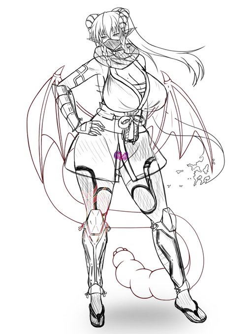 昔の絵を引っ張ってきた。
うちの子がオーガバスになる前はこんな感じのサキュバスにしようと考えてました。 