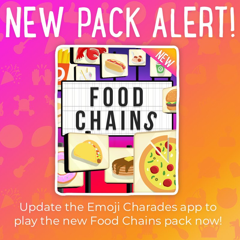NEW PACK! Welcome to McMojis, want fries with that? Play FOOD CHAINS now! 🍔 gamecakeemojicharades.onelink.me/UvjD/6456e6d8 #emojicharades #partygames #fastfood