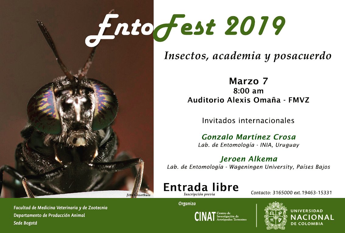 Insectcol's tweet image. Cordialmente invitados al Entofest 2019, les comparto la agenda del evento y las inscripciones las puedes realizar en este link goo.gl/forms/bGpJ6PEa…. los esperamos.
