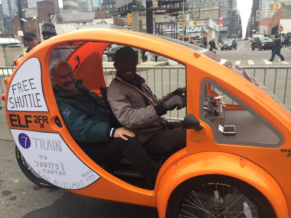 ramblinarium's tweet photo. #GreenNewWheel for #GreenNewDeal ELF is Carbon-free in NYC. Power by you and sun! Free rides this week @TheFoodShows. @AOC @StreetsblogNYC @Gothamist @NYC_Patch @TransAlt @OrganicTransit @NY1 @Streetfilms @BicyclingMag @GershKuntzman @ChristRobbins  @sydneyp1234 @QueensChronicle https://t.co/bbfUFEIZH9
