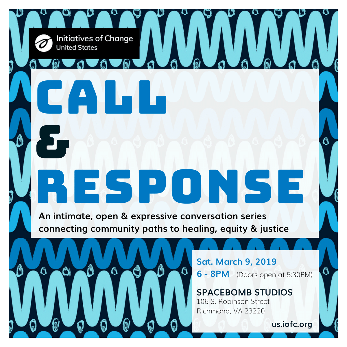 We invite you to our first conversation series entitled CALL & RESPONSE on Sat. March 9th, 6-8pm at Spacebomb (106 S. Robinson St).
In what ways do our communities keep breaking down & how can we keep building up? Let's talk it out. #trustbuilding #unearthingVA #justiceandequity