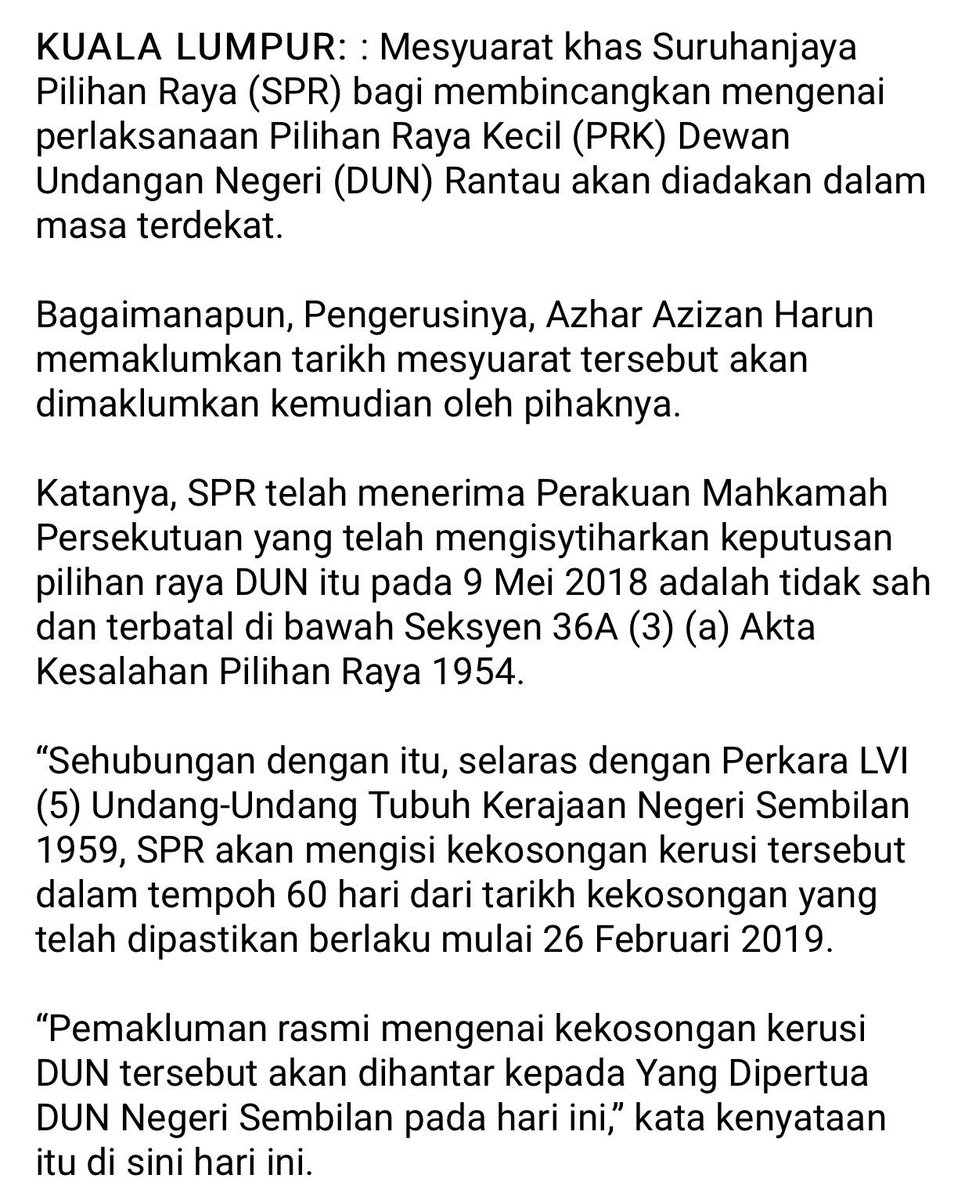 ahmadmaslan's tweet photo. Alhamdulillah, BN menang di #CameronHighlands &amp; #Semenyih

Kini giliran di #Rantau pula &amp; #SPR belum mesyuarat utk tetapkan tarikh.

Kesepakatan #UMNO &amp; #PAS serta bantuan komponen #BN &amp; #NGO antara punca kemenangan.

Calon yg baik juga penting. DS @tokmatn9 adalah calon yg baik. https://t.co/Y0bLXTdiWp