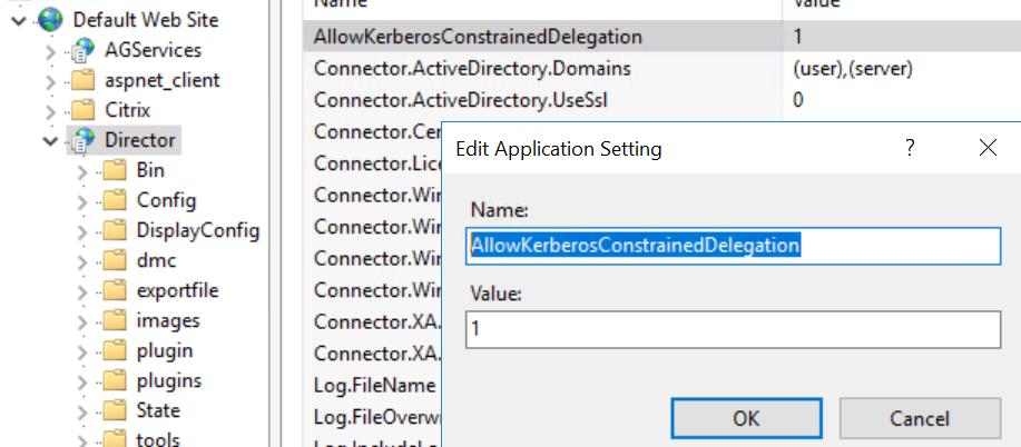 Ben Splittgerber on Twitter: "Maybe someone needs it, i lost some time to  find out: Publishing Citrix Director with Azure Application Proxy and SSO  requires AllowKerberosConstrainedDelegation=1 on IIS Application Settings  https://t.co/1QolHtt2kW" /