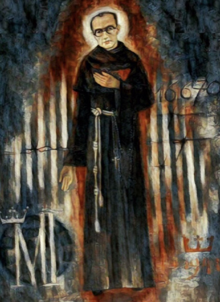 HLiphe's tweet photo. @Crux O MARIA... — “Liberalism (rejects the supernatural). Modernism: Non serviam (I will not serve). It wants to adapt to the times in a human fashion. (Instead) PRAISE BE JESUS CHRIST." +Fr. Kolbe, pray for US! #marianrenewal #missionimmaculata #mitriumph #twocrowns https://t.co/bcSqXhiIw0