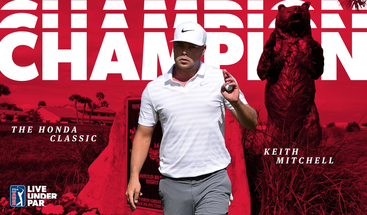 PGATOUR's tweet photo. 👎 Bogey the first two holes in the final round
😬 Potential playoff with Rickie Fowler and Brooks Koepka
🔥 Birdied four of his last seven holes to win @TheHondaClassic
@K_m_Mitchell is a winner on the PGA TOUR. 🏆👏
#LiveUnderPar https://t.co/BX5Ku14yTP
