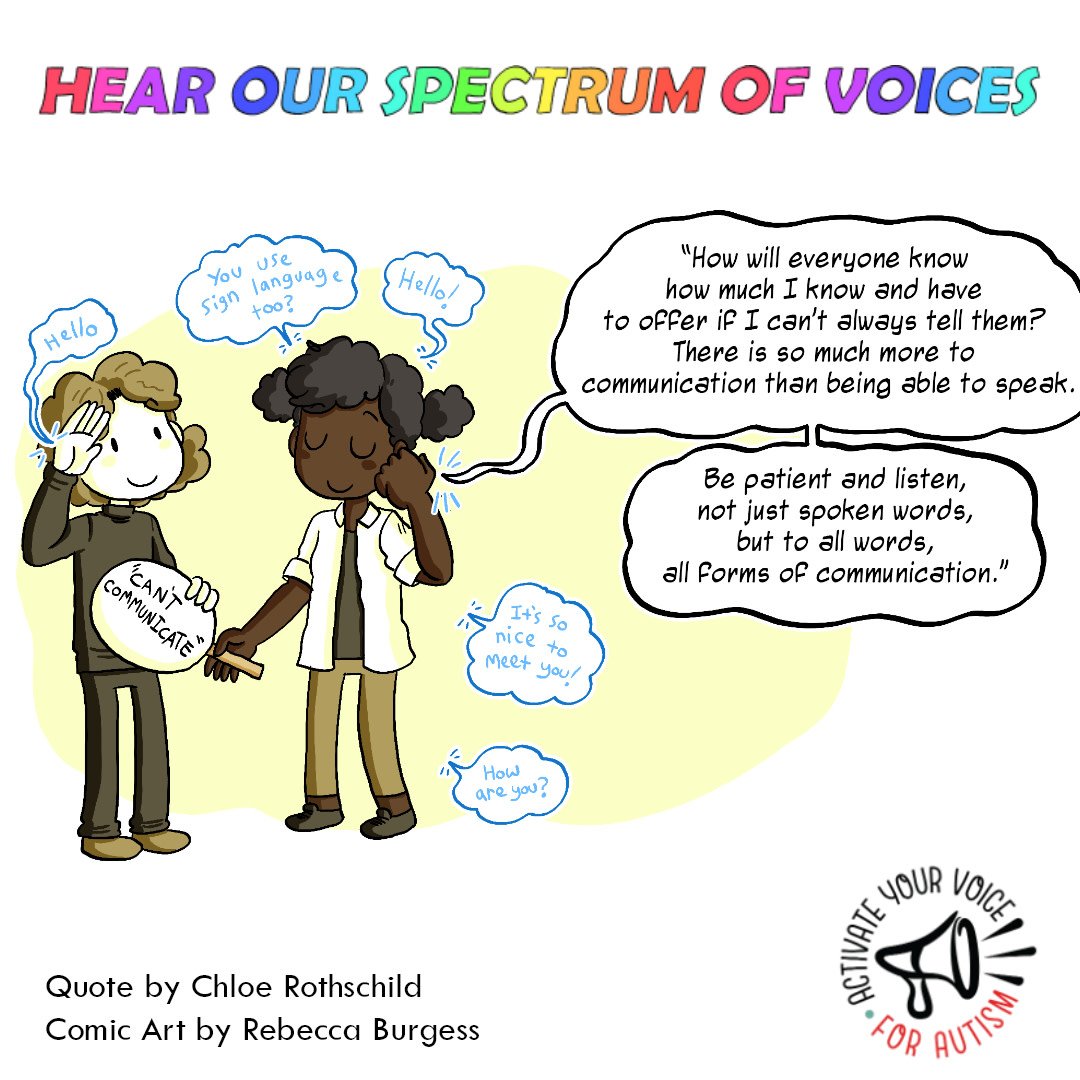 ZOOMAutism's tweet photo. Get @GeekClubBooks FREE #ActuallyAutistic #SpectrumVoices Comic featuring powerful advocate quotes from @BeccaLoryCAS @EDalmayne @NeuroRebel @AgonyAutie and more! Amazing llustrations by autistic artist #RebeccaBurgess #Activate4Autism https://t.co/qYzxxRVbO2 https://t.co/KKuzBXisM6
