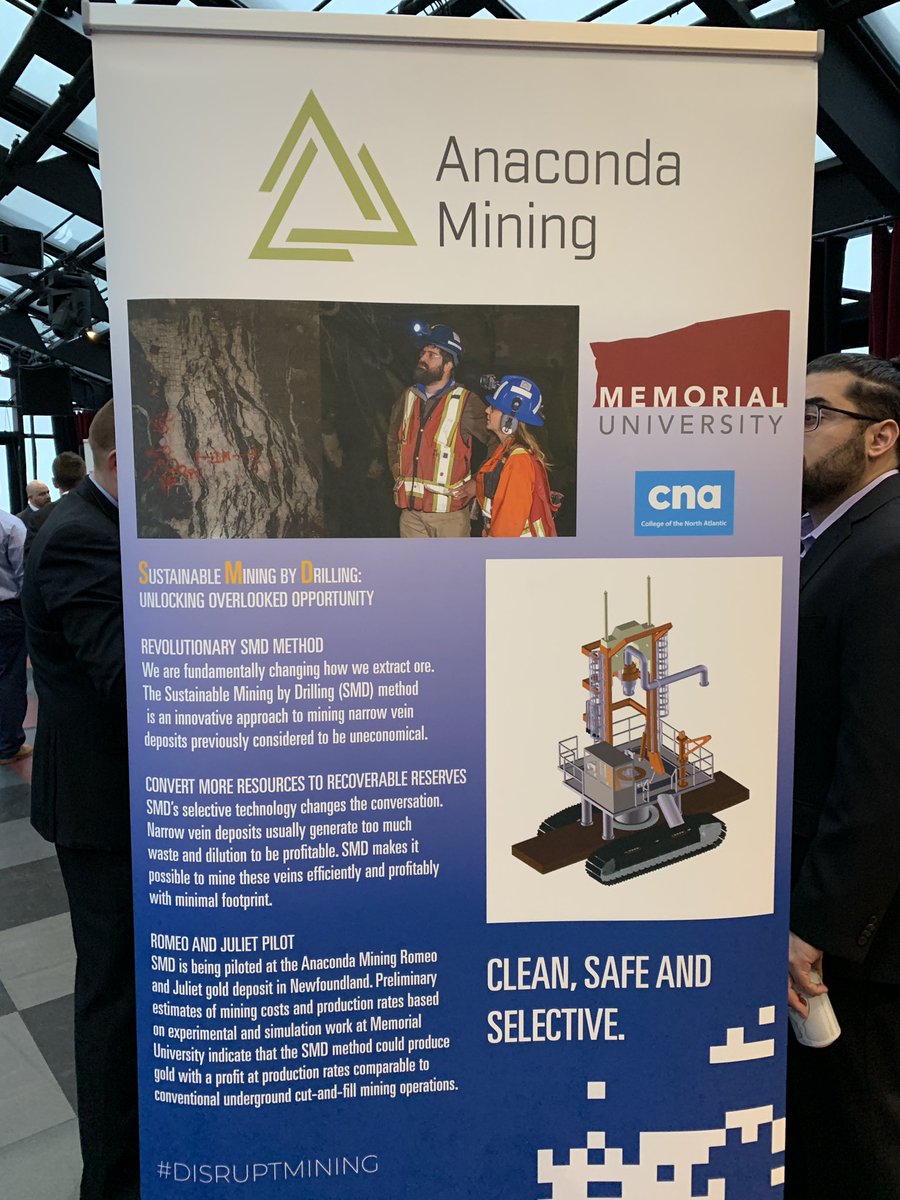 KitcoNewsNOW's tweet photo. #DisruptMining finalist #1: @Anaconda_Mining - proposes a revolutionary drilling approach that unlocks value for narrow vein deposits | #PDAC2019 @Goldcorp_Inc @the_PDAC | https://t.co/4sAhHA3UhH