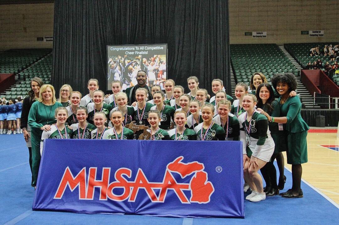 2019 League, District, and Regional Titles. To Top it off, MHSAA Div 2 Competitive Cheer Runner Up🏆 #honoredtobe1of8  #gojags