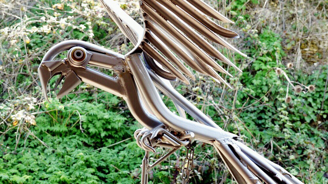 Metal Parrot. 100% old shopping trolleys. No peanuts 
#hubcapcreatures  #parrot #birdsculpture #sculpture #scrapart #recycled #upcycled #art