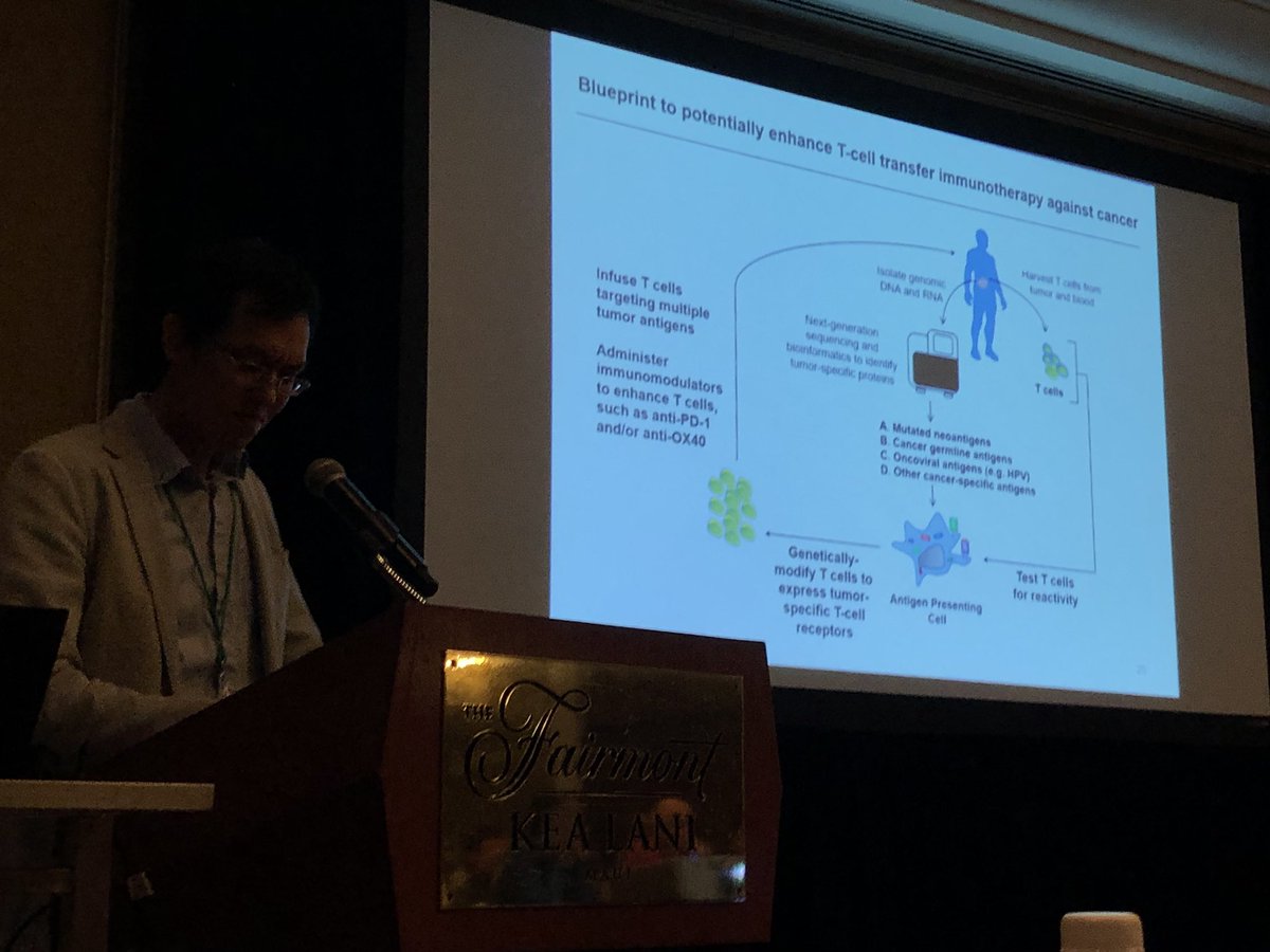 BernardAFox's tweet photo. WOW! #pancreatic #cancer WATCH THIS GUY!! *SLIDE SET 5* Dr Eric Tran #adoptive #immunotherapy GURU @ChilesResearch & talks @agon_ox #DeepDive19 alt #ImmunoOnc19 in #Maui / pulls out #neoAg reactive T cells for @letswinpc @PancreaticCanUK @OfficialPCA #FinishCancer https://t.co/gtL4Kt7sPI