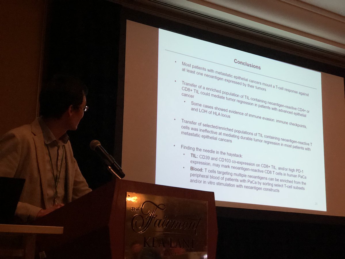 BernardAFox's tweet photo. WOW! #pancreatic #cancer WATCH THIS GUY!! *SLIDE SET 5* Dr Eric Tran #adoptive #immunotherapy GURU @ChilesResearch & talks @agon_ox #DeepDive19 alt #ImmunoOnc19 in #Maui / pulls out #neoAg reactive T cells for @letswinpc @PancreaticCanUK @OfficialPCA #FinishCancer https://t.co/gtL4Kt7sPI