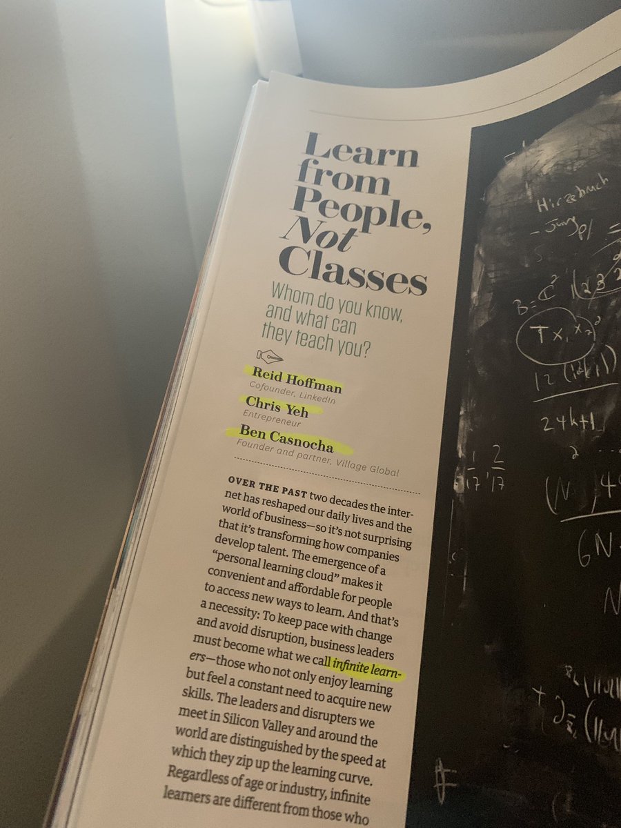 madison_brewer's tweet photo. Picked up the latest @HarvardMagazine for a flight—excited to find an article on Infinite Learning by my favorite #blitzscaling professors 👏👏 @mastersofscale @chrisyeh @bencasnocha #needmoreinput https://t.co/fVvOe7JJfO