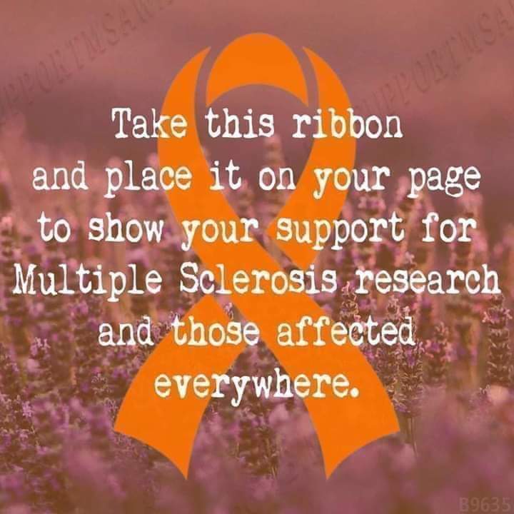 March is Multiple Sclerosis Awareness month.  Please feel free to like and share our Orange Ribbon to show your support for people living with Multiple Sclerosis. Stay Strong Warriors  .