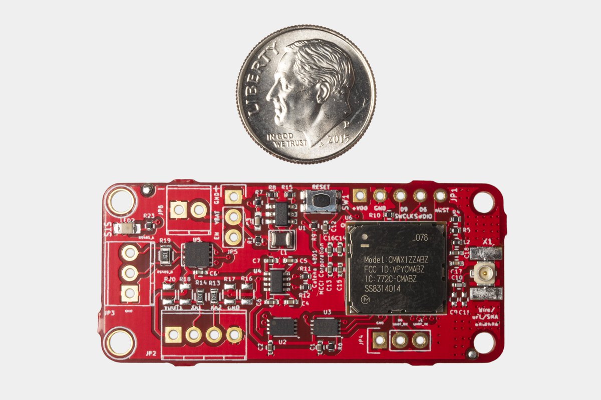 Want to monitor or control Modbus or M-Bus devices via #LoRaWAN networks like <a href="/thethingsntwrk/">The Things Network</a>? Check out our MCCI Catena 4801 single-board device, now available mcci.io/catena4801. STM32L0 CPU. Open source hw &amp; sw. US, EU, AS923, IN866 regions.