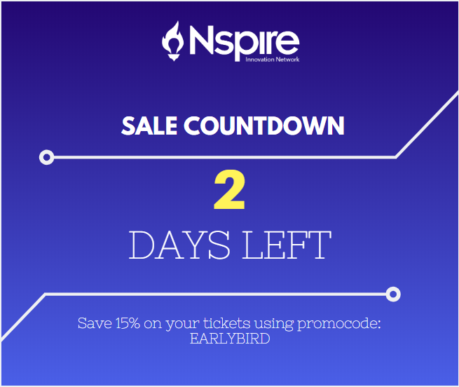 NspireNetwork's tweet photo. 2 days left to get your early-bird tickets to medDiscovery!! Use the promo code to get 15% off your tickets. https://t.co/dEUxXxhDAf