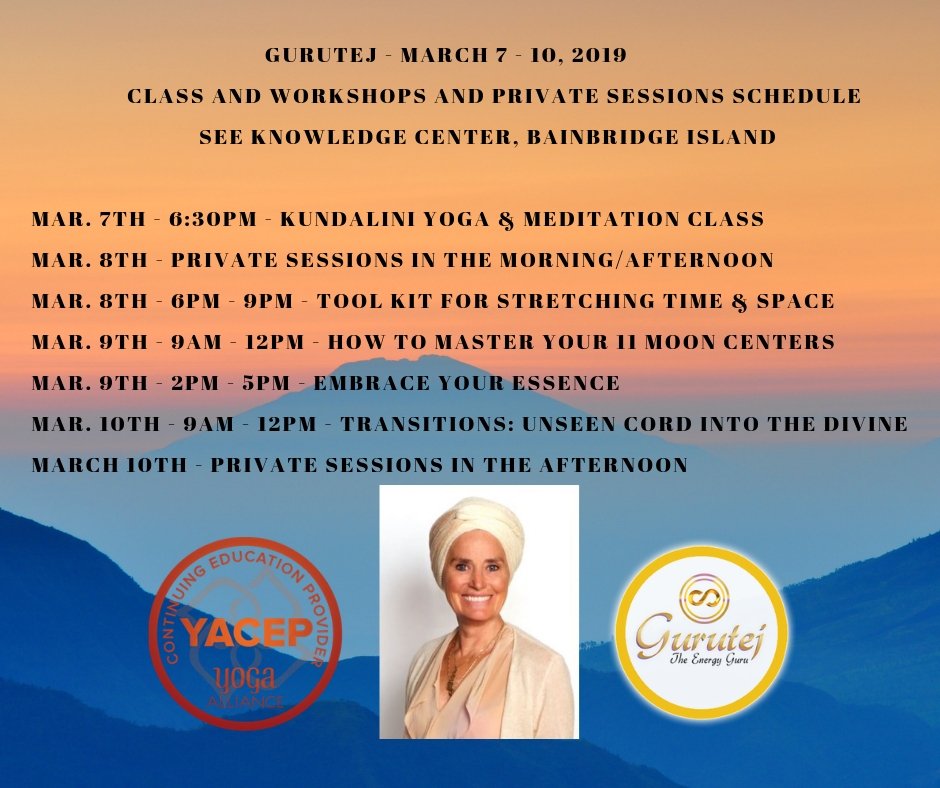 Kundalini Yoga and Meditation on March 7th @ 6:30pm  with Gurutej at the See Knowledge Center Bainbridge Island!